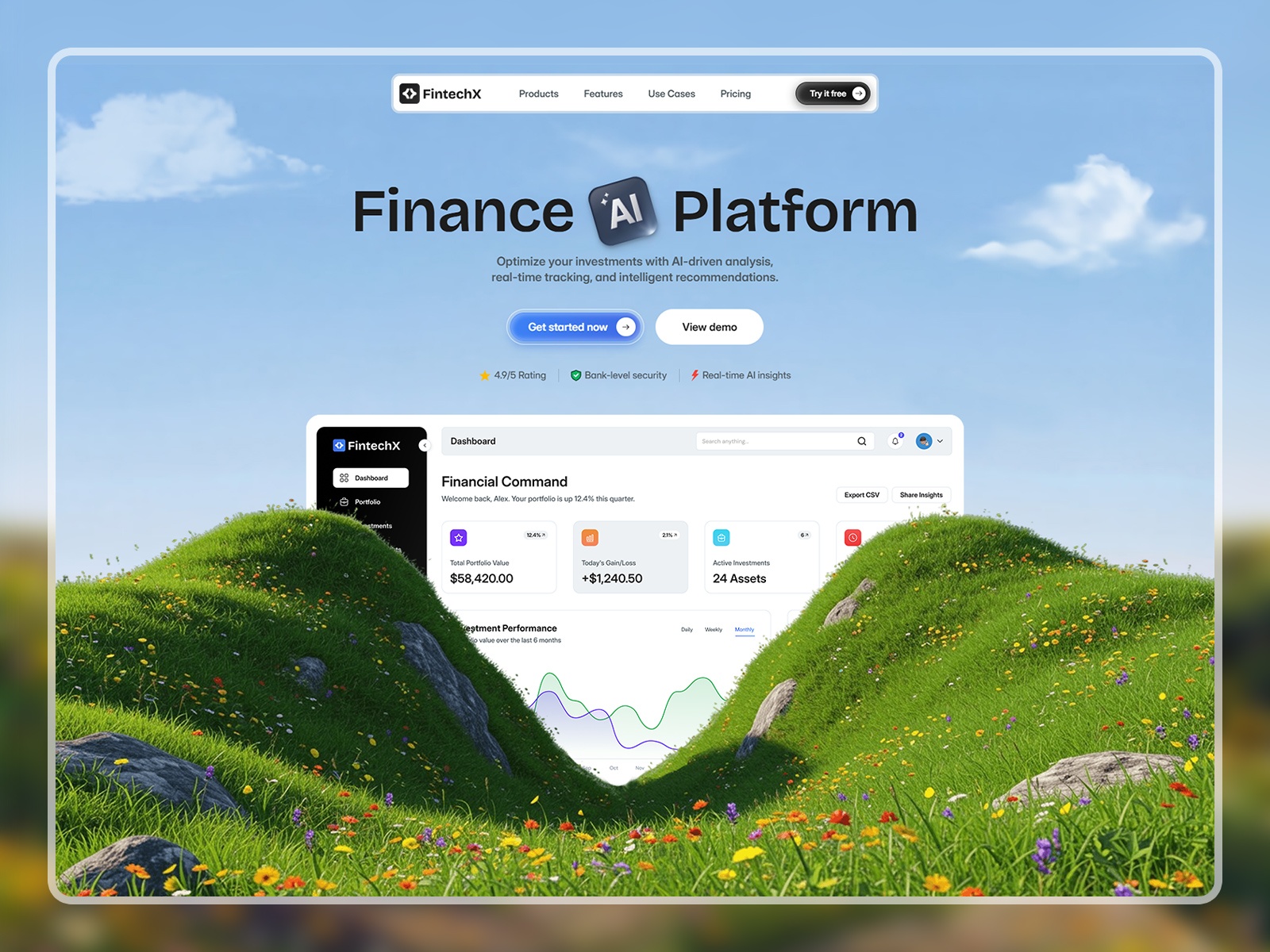 现代专业金融科技网站设计灵感，金融科技、SaaS Framer 网站模板封面图