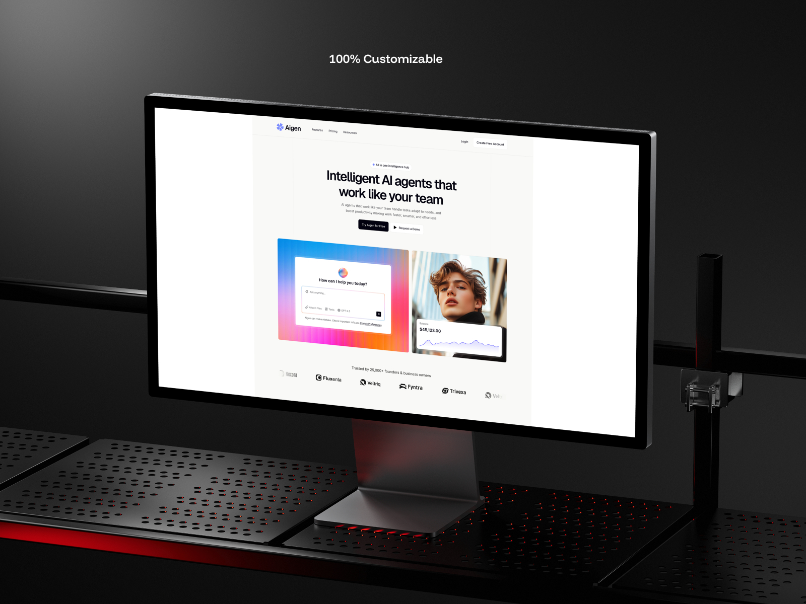 极简现代 AI 产品官网设计灵感，人工智能、SaaS Framer 网站模板封面图