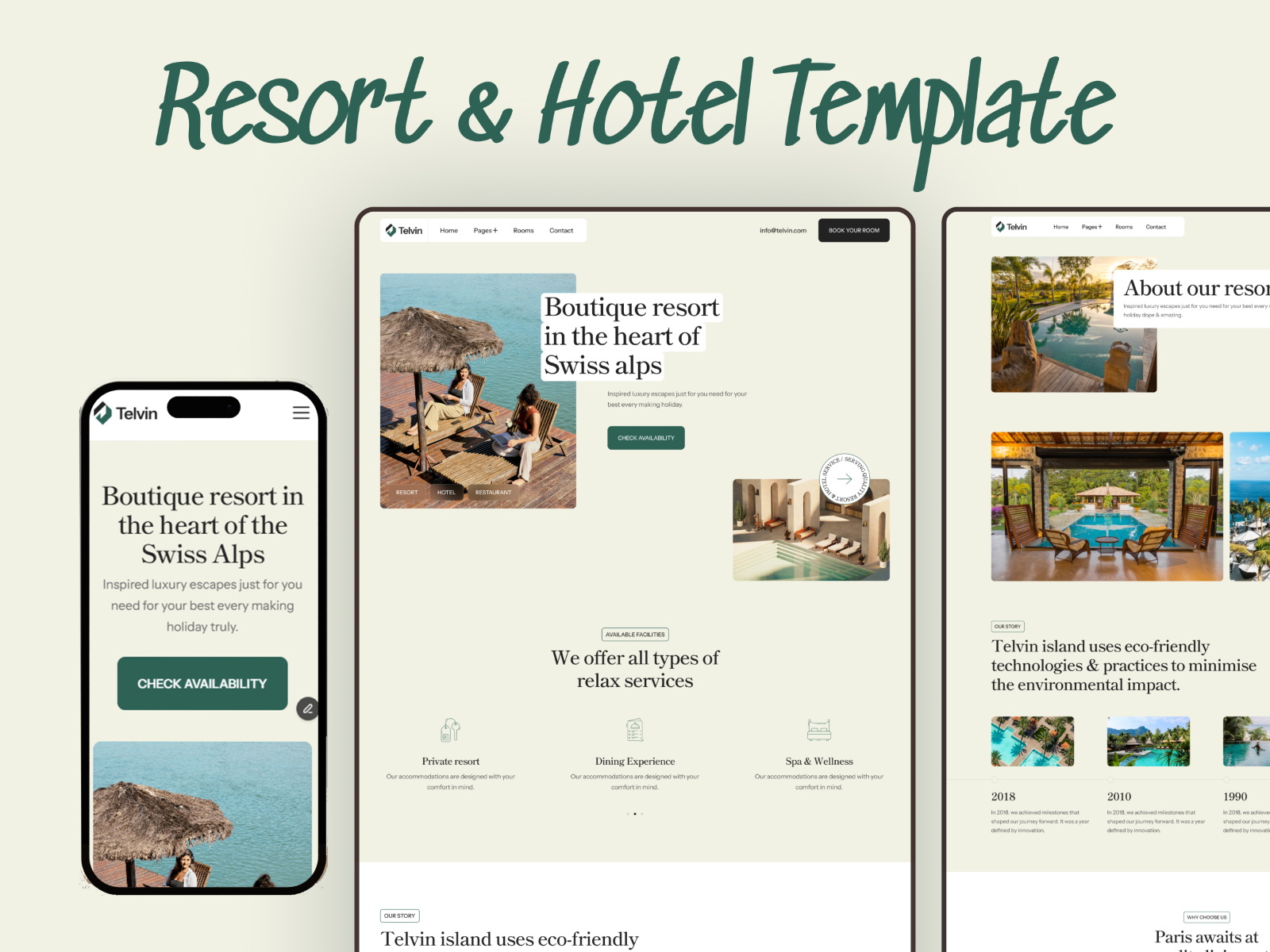 极简现代旅游酒店网站设计灵感，旅游酒店 Framer 网站模板封面图