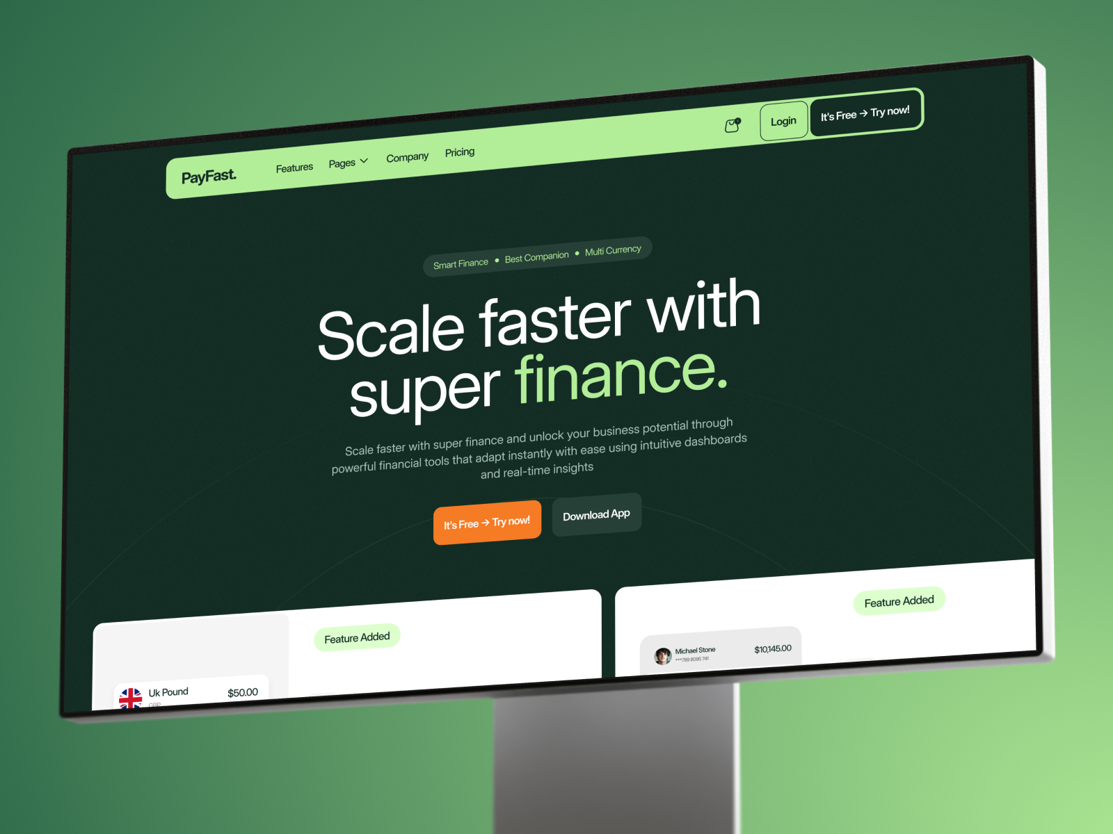 极简专业金融科技网站设计灵感，金融科技、SaaS Framer 网站模板封面图