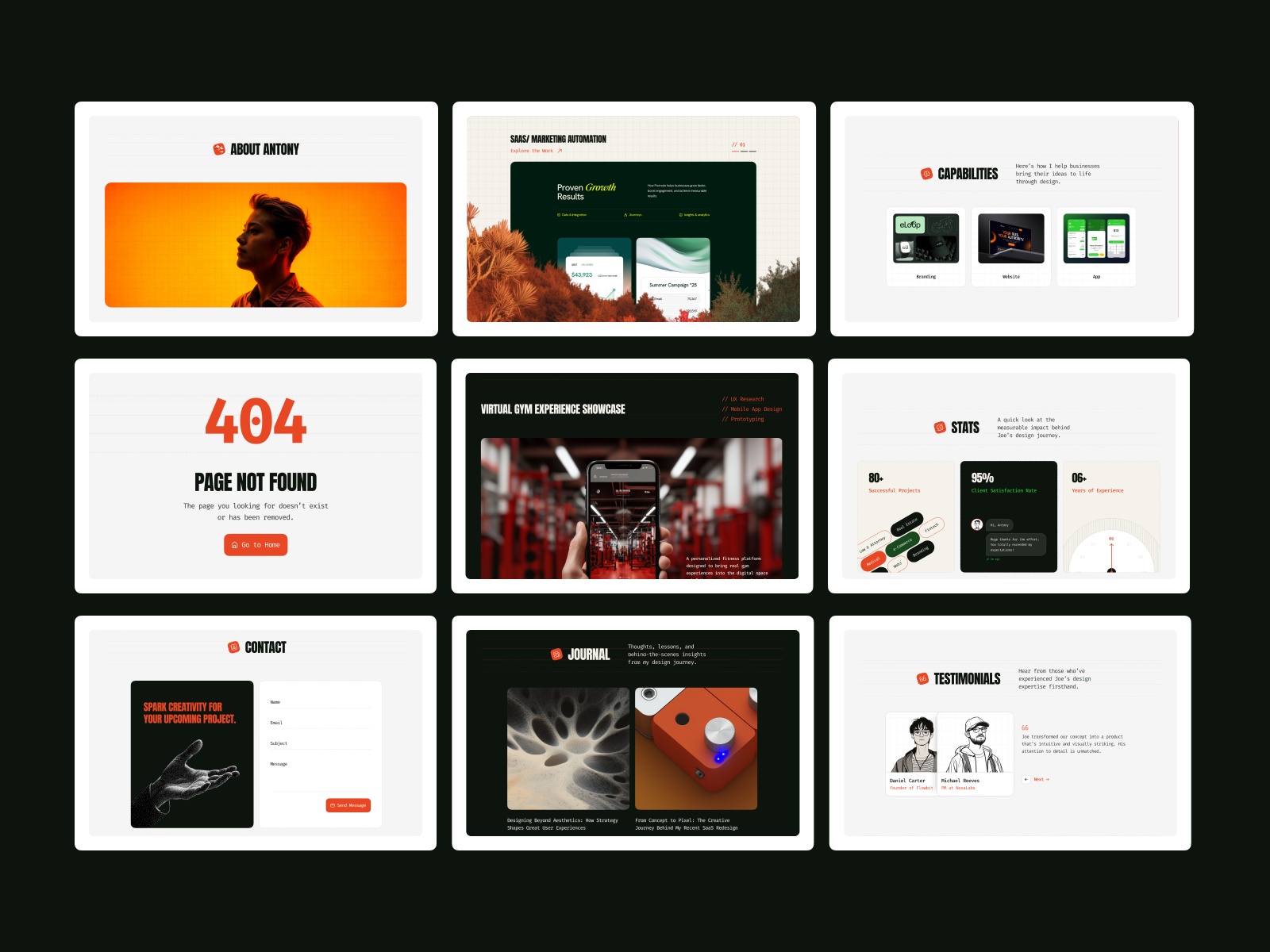 极简现代作品集网站设计灵感，作品集 Framer 网站模板详情图 3