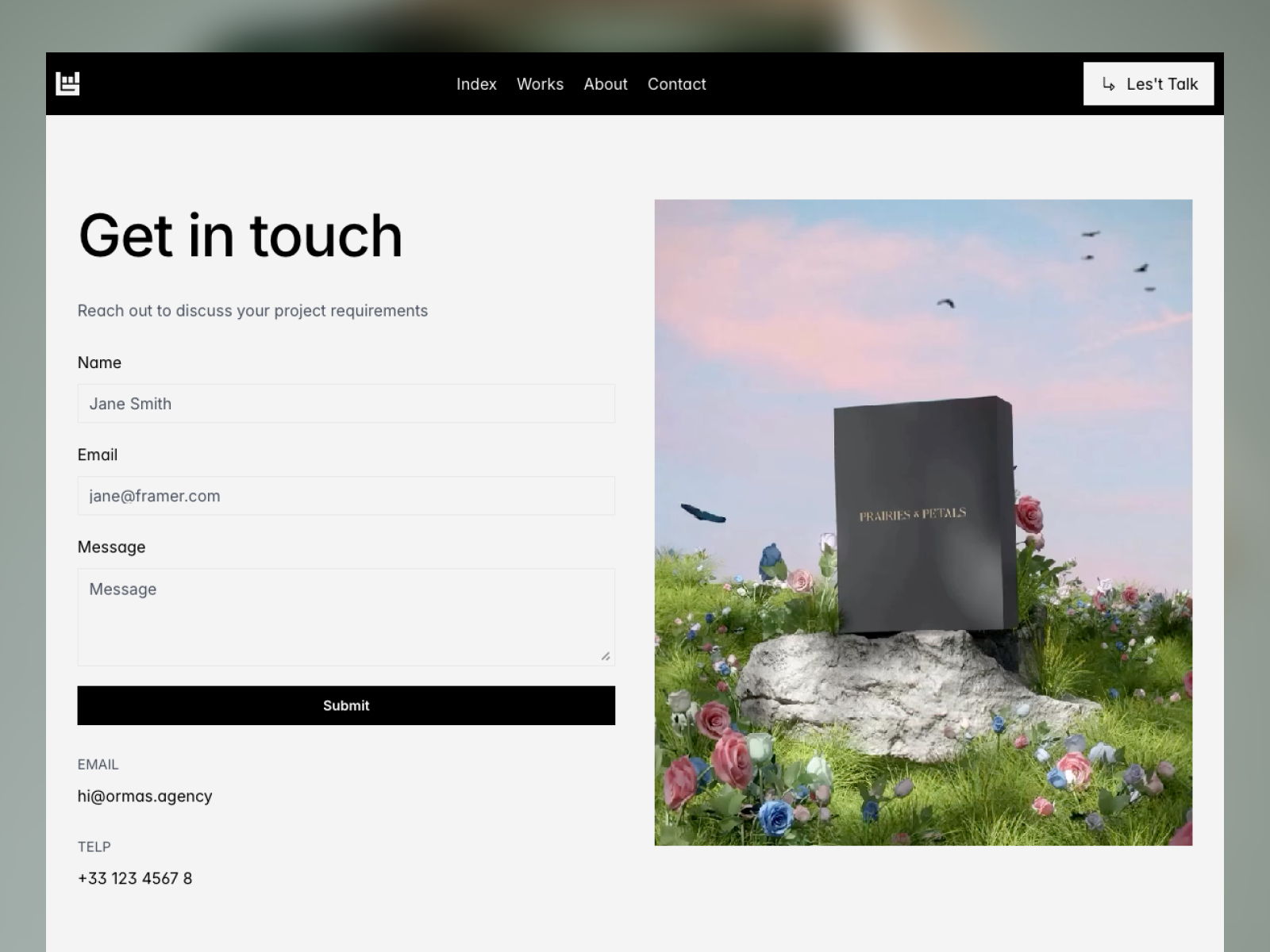 黑白极简现代作品集网站设计灵感，作品集、落地页 Framer 网站模板详情图 3