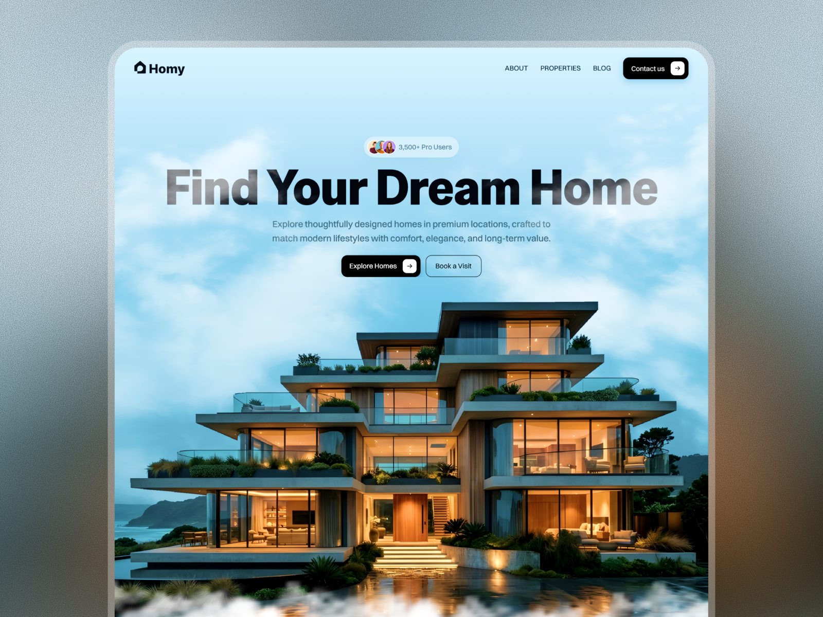 极简现代创意机构官网设计灵感，房地产、建筑空间 Framer 网站模板封面图