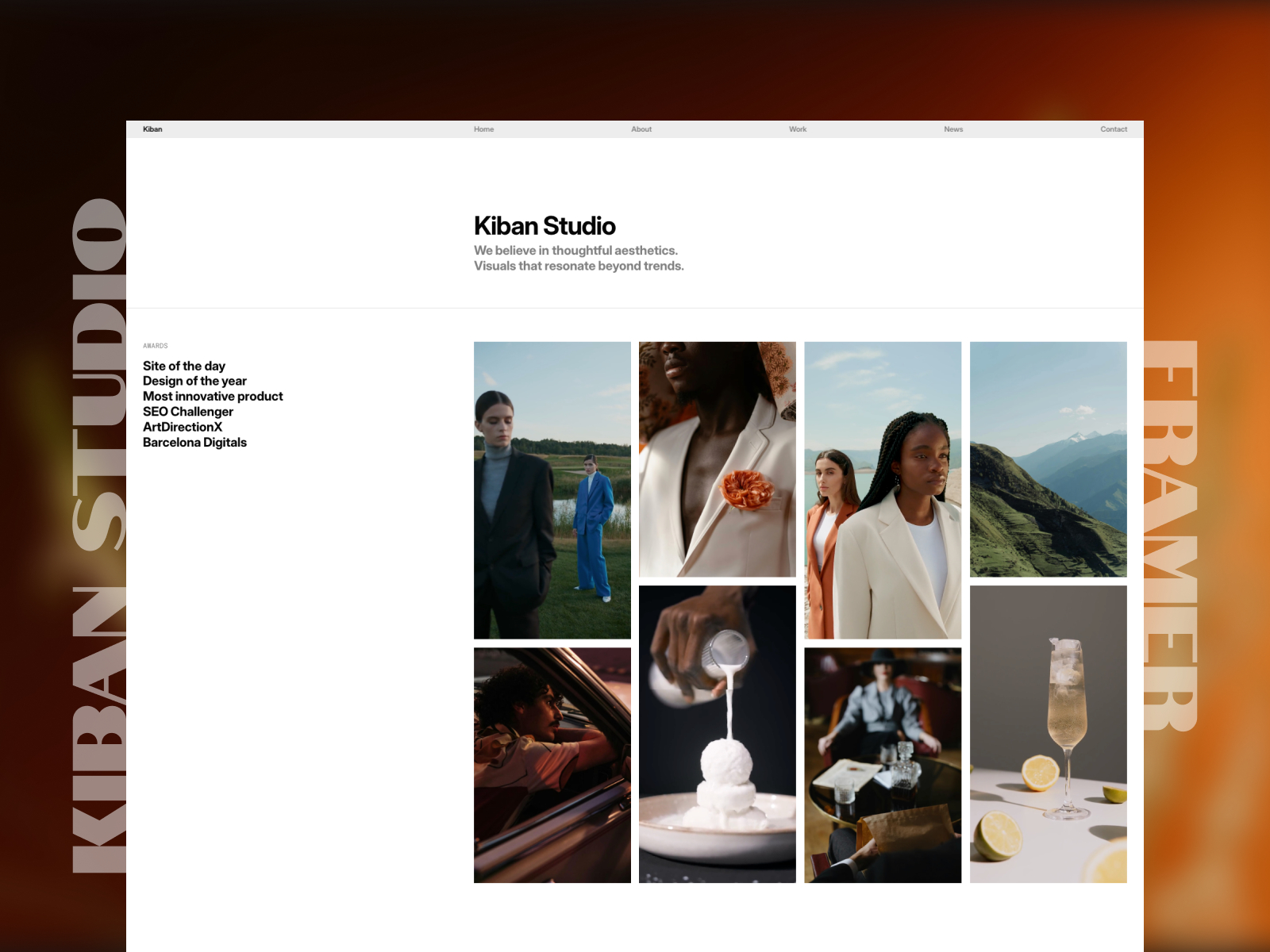 现代动效创意机构官网设计灵感，设计工作室、作品集 Framer 网站模板封面图