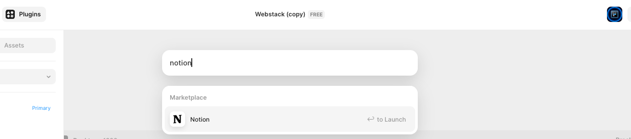 How to install the Notion plugin in Framer via the Plugins panel