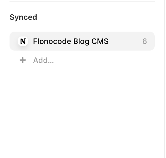 Framer CMS Synced panel showing Notion collection with 6 items ready to import