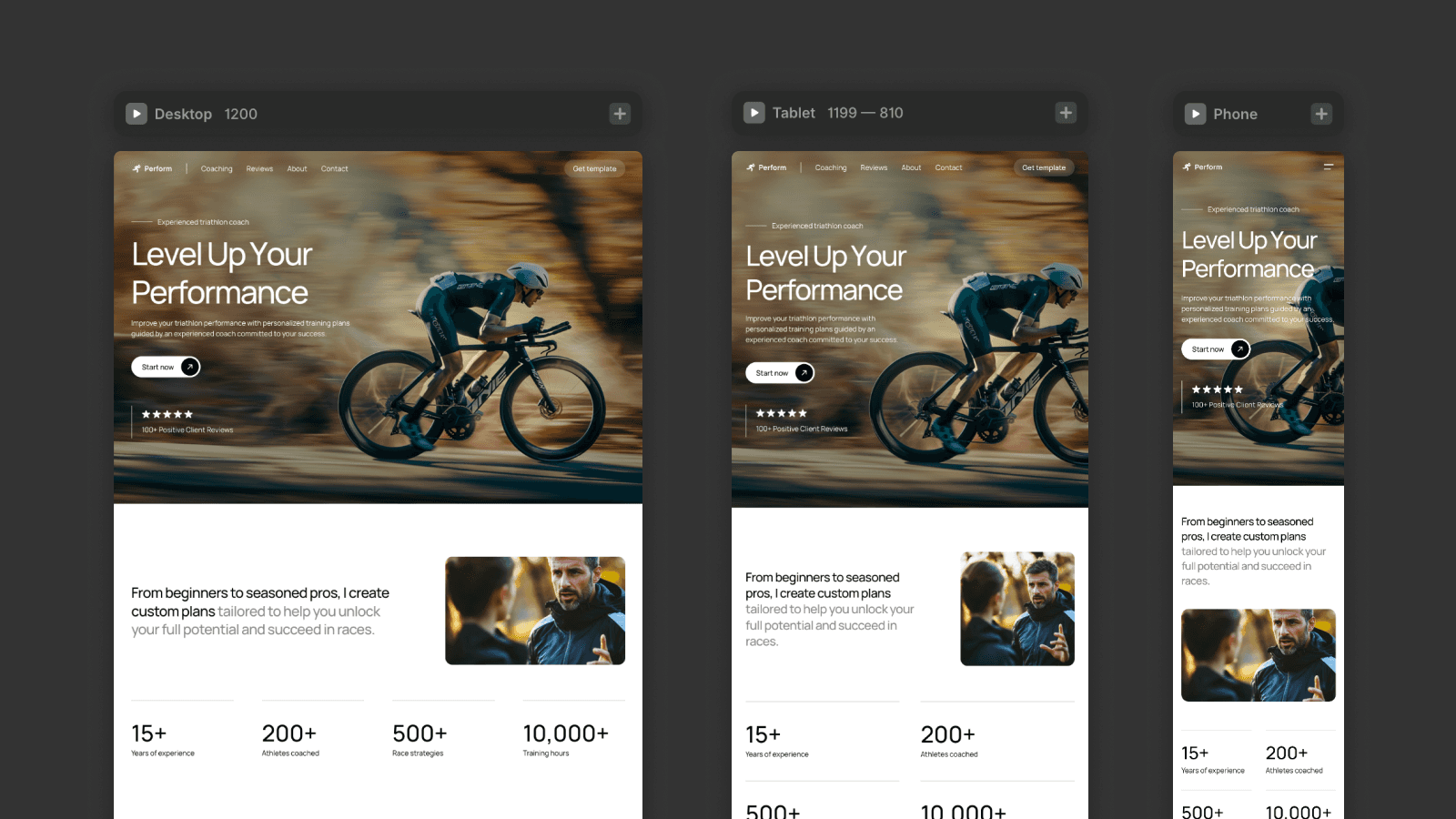 Perform Framer Template Breakpoints