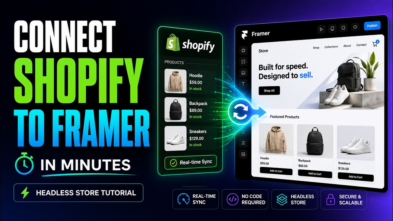 YouTube video thumbnail for Connect Shopify with Framer in Minutes | Build a Headless Store with Connectfic